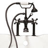 Cambridge Plumbing Clawfoot Tub 6" Deck Mount Brass Faucet with Hand Held Shower-Oil Rubbed Bronze CAM463D-6-ORB